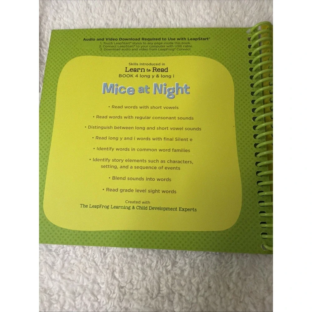 LeapFrog LeapStart Mice At Night Learn To Read Book 4 Long I